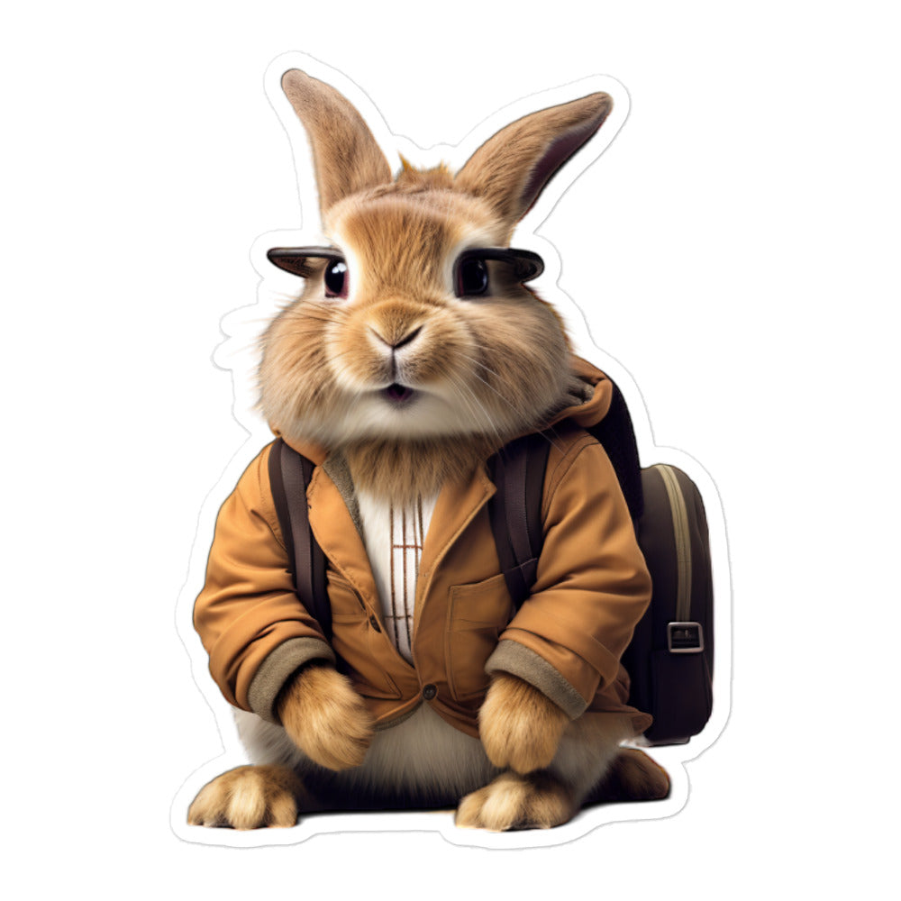 Himalayan Enthusiastic Student Bunny Sticker - Stickerfy.ai