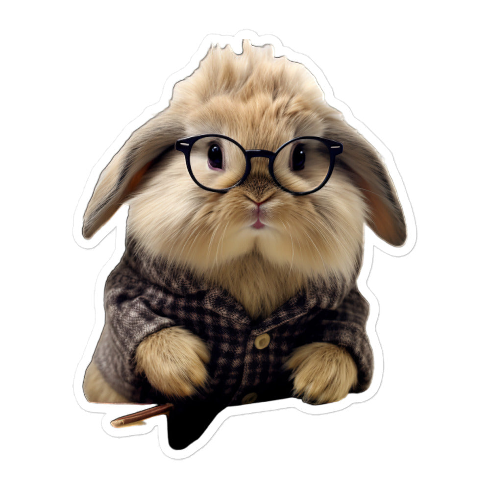 Himalayan Enthusiastic Student Bunny Sticker - Stickerfy.ai