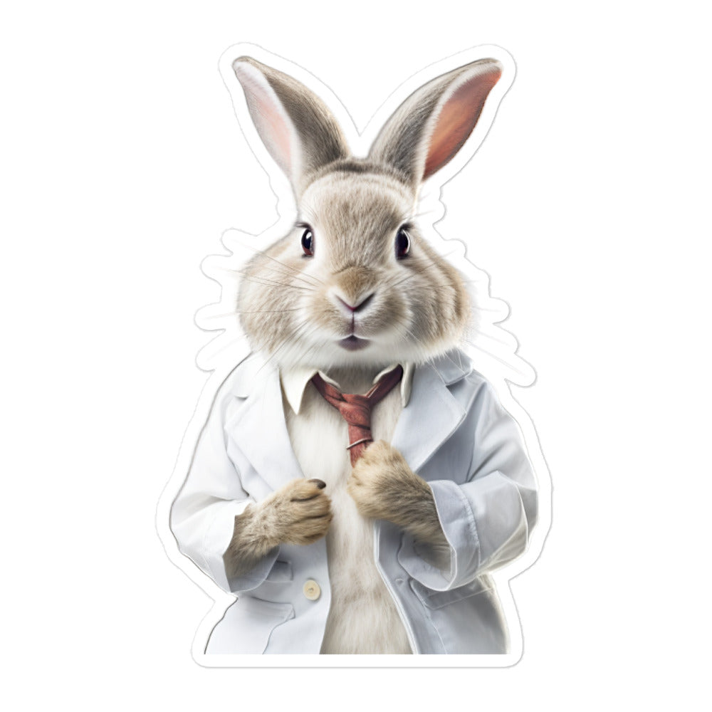 Himalayan Knowledgeable Pharmacist Bunny Sticker - Stickerfy.ai