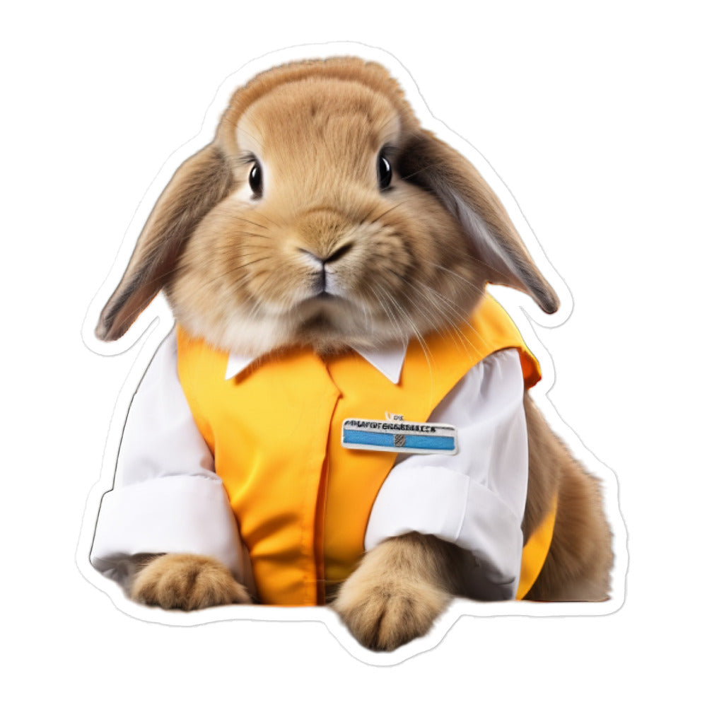 Holland Lop Transit Operator Bunny Sticker - Stickerfy.ai