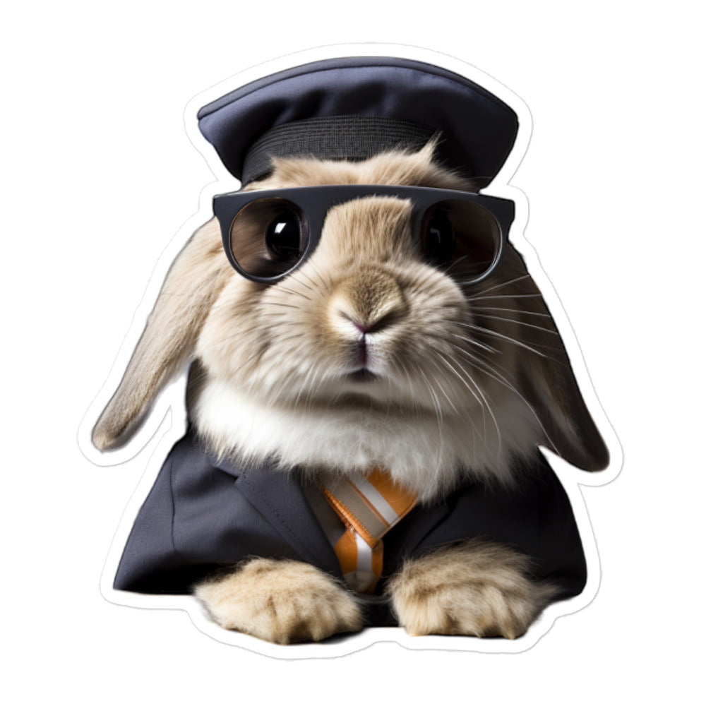 Holland Lop Transit Operator Bunny Sticker - Stickerfy.ai