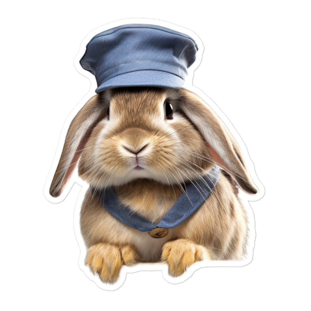 Holland Lop Transit Operator Bunny Sticker - Stickerfy.ai