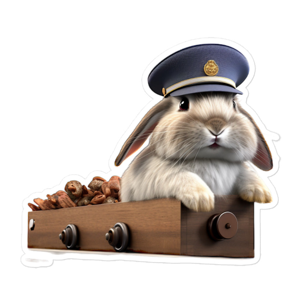 Holland Lop Transit Operator Bunny Sticker - Stickerfy.ai