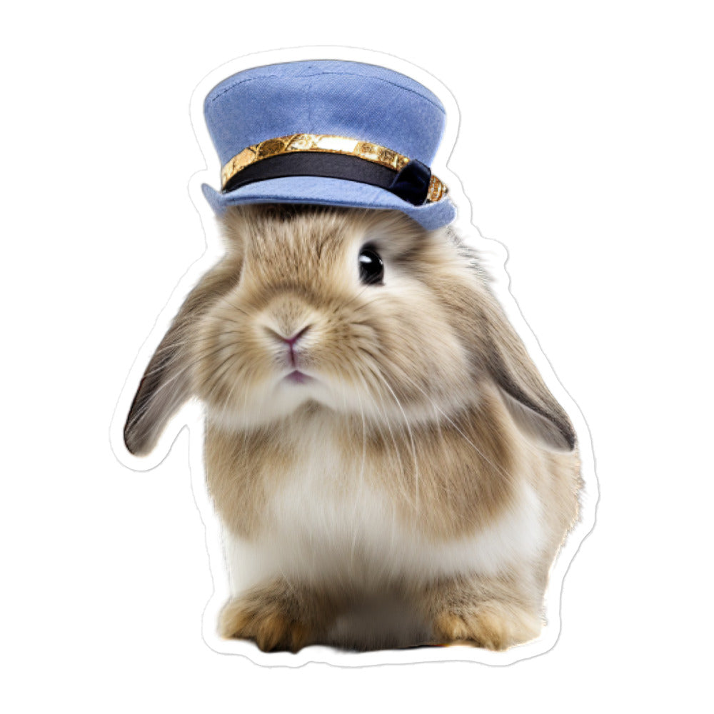 Holland Lop Transit Operator Bunny Sticker - Stickerfy.ai