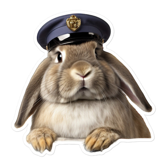 Holland Lop Transit Operator Bunny Sticker - Stickerfy.ai