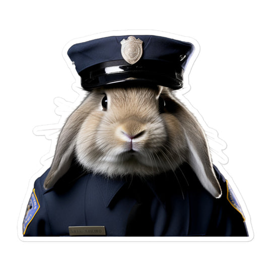 Holland Lop Security Officer Bunny Sticker - Stickerfy.ai