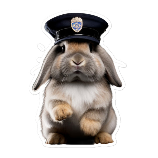 Holland Lop Security Officer Bunny Sticker - Stickerfy.ai