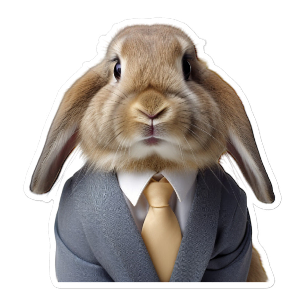 Holland Lop Persuasive Sales Bunny Sticker - Stickerfy.ai