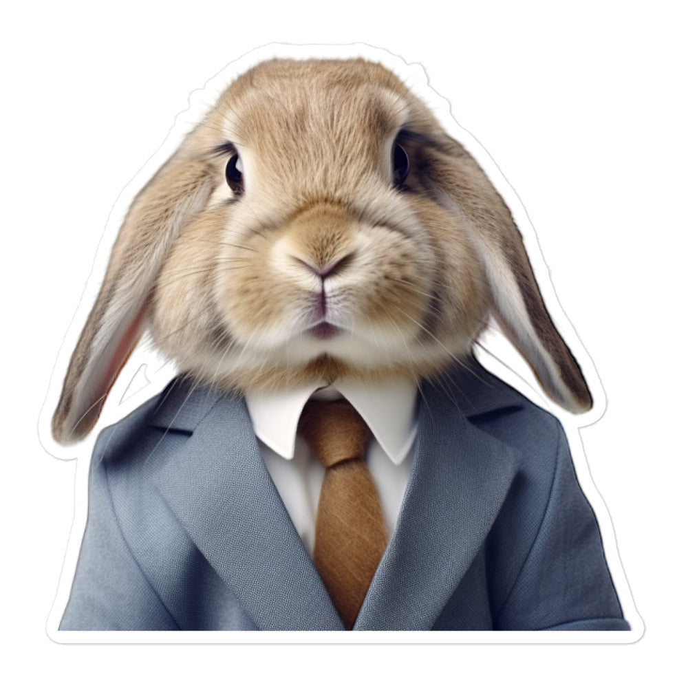 Holland Lop Persuasive Sales Bunny Sticker - Stickerfy.ai