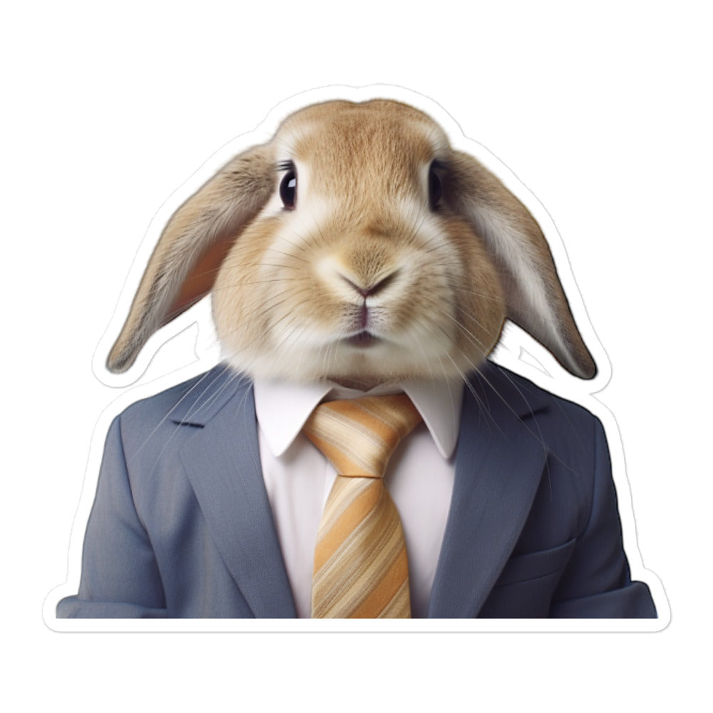 Holland Lop Persuasive Sales Bunny Sticker - Stickerfy.ai