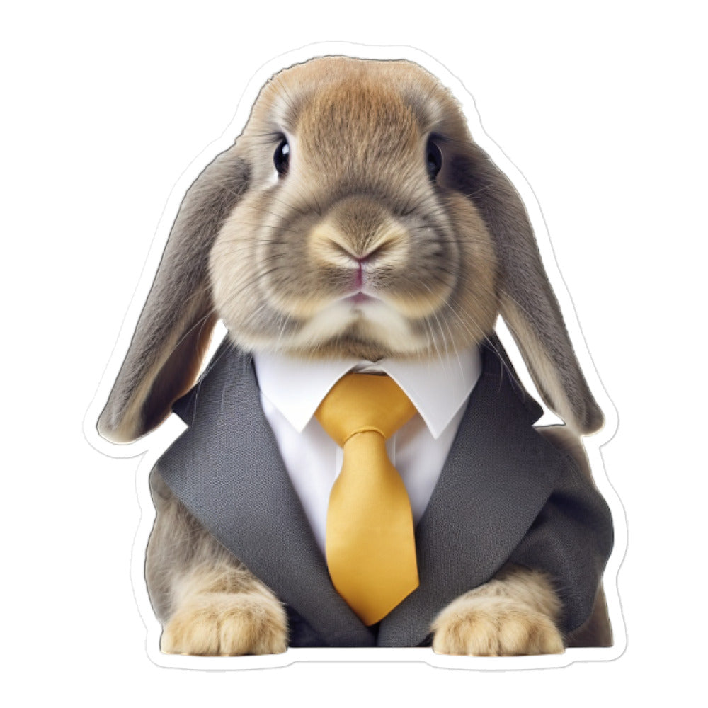 Holland Lop Persuasive Sales Bunny Sticker - Stickerfy.ai