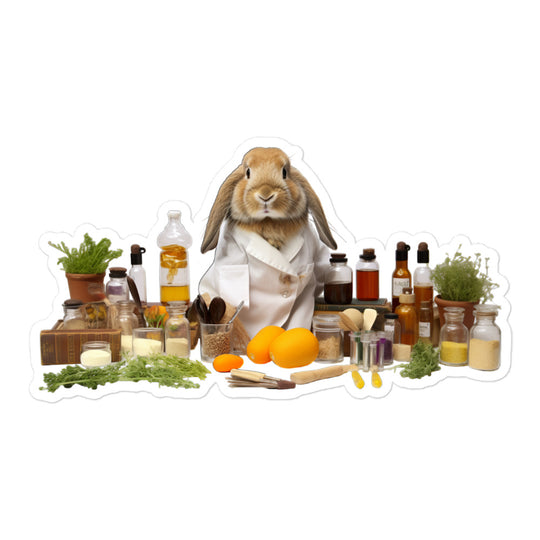 Holland Lop Knowledgeable Pharmacist Bunny Sticker - Stickerfy.ai