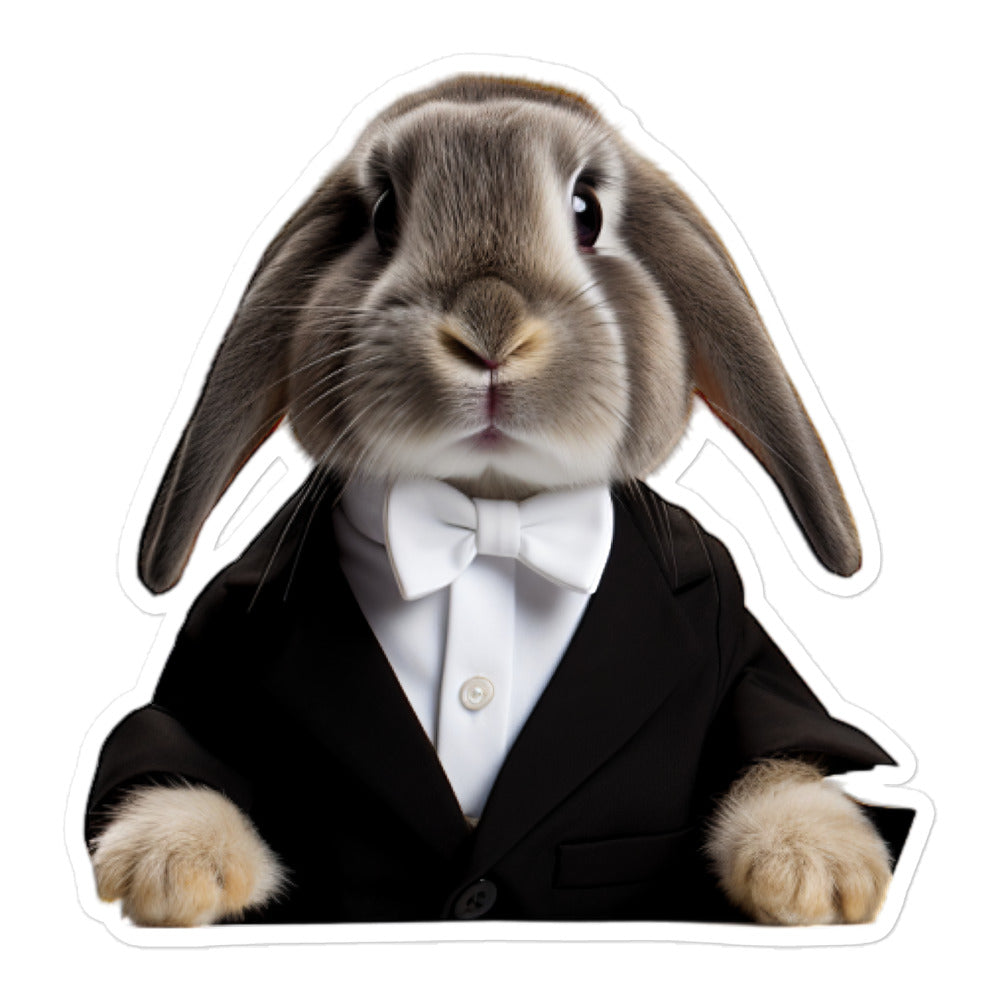 Holland Lop Welcoming Hotel Bunny Sticker - Stickerfy.ai