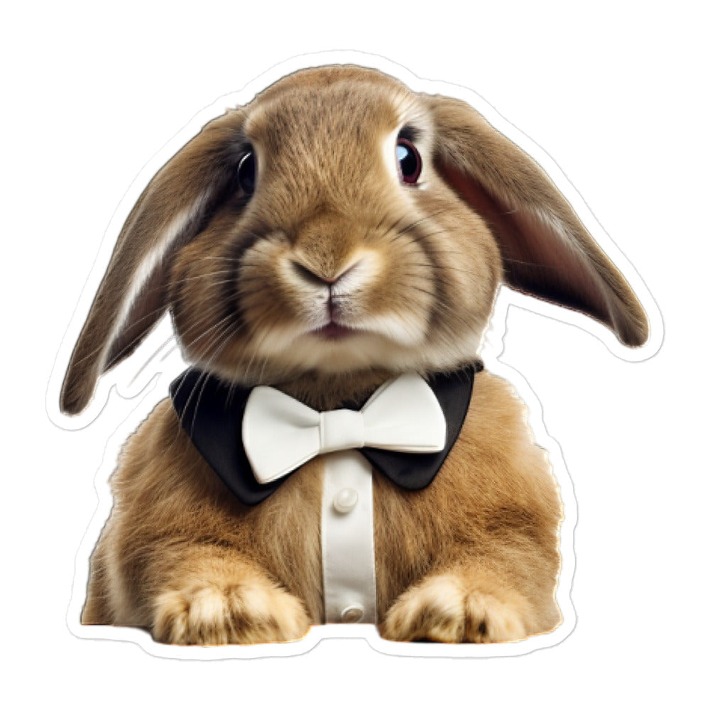 Holland Lop Welcoming Hotel Bunny Sticker - Stickerfy.ai