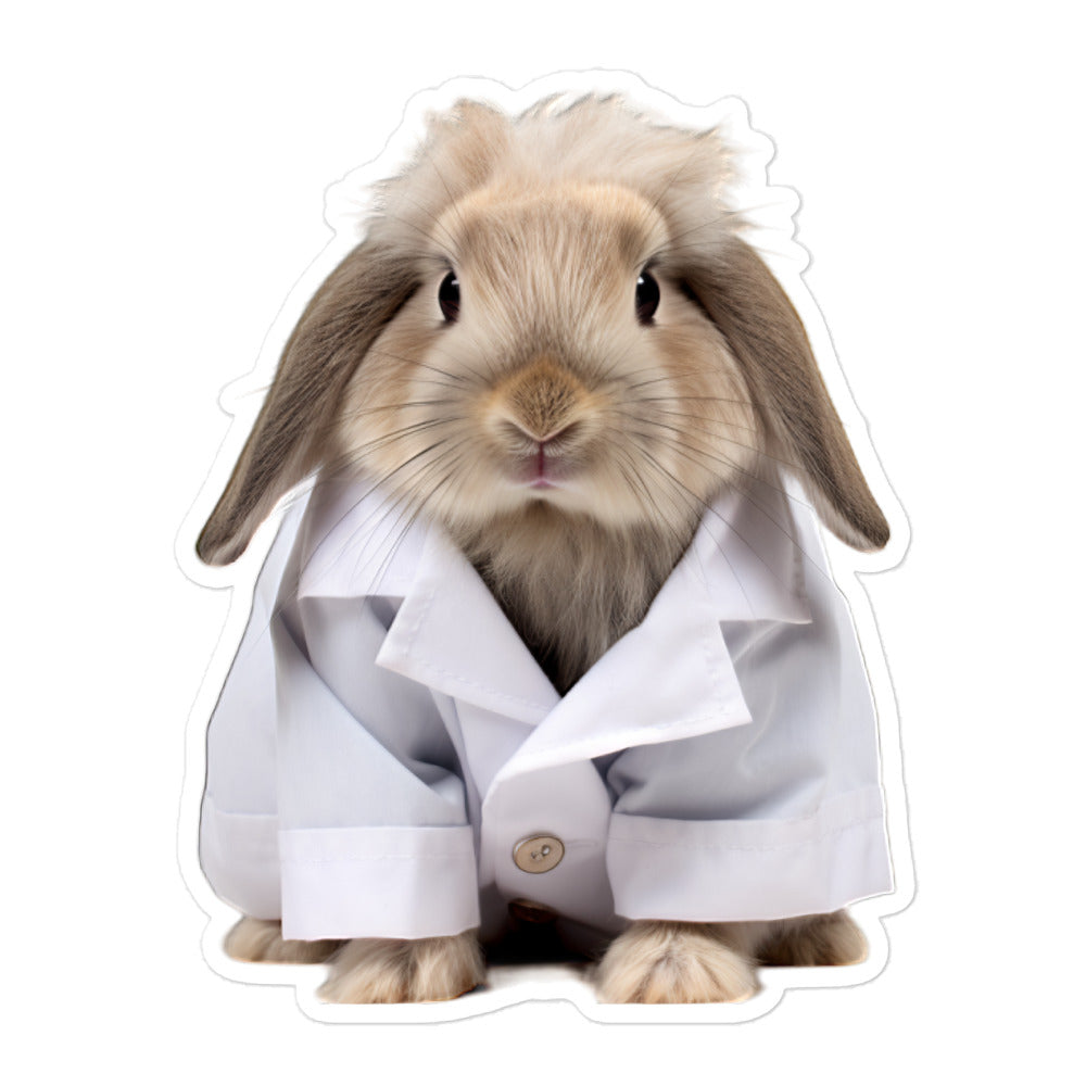 Holland Lop Compassionate Doctor Bunny Sticker - Stickerfy.ai