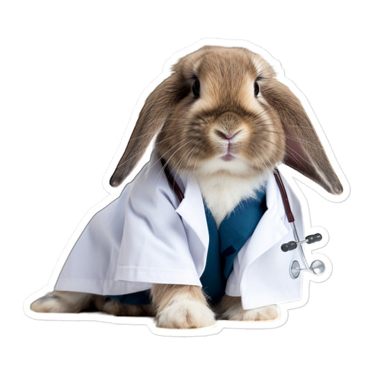 Holland Lop Compassionate Doctor Bunny Sticker - Stickerfy.ai