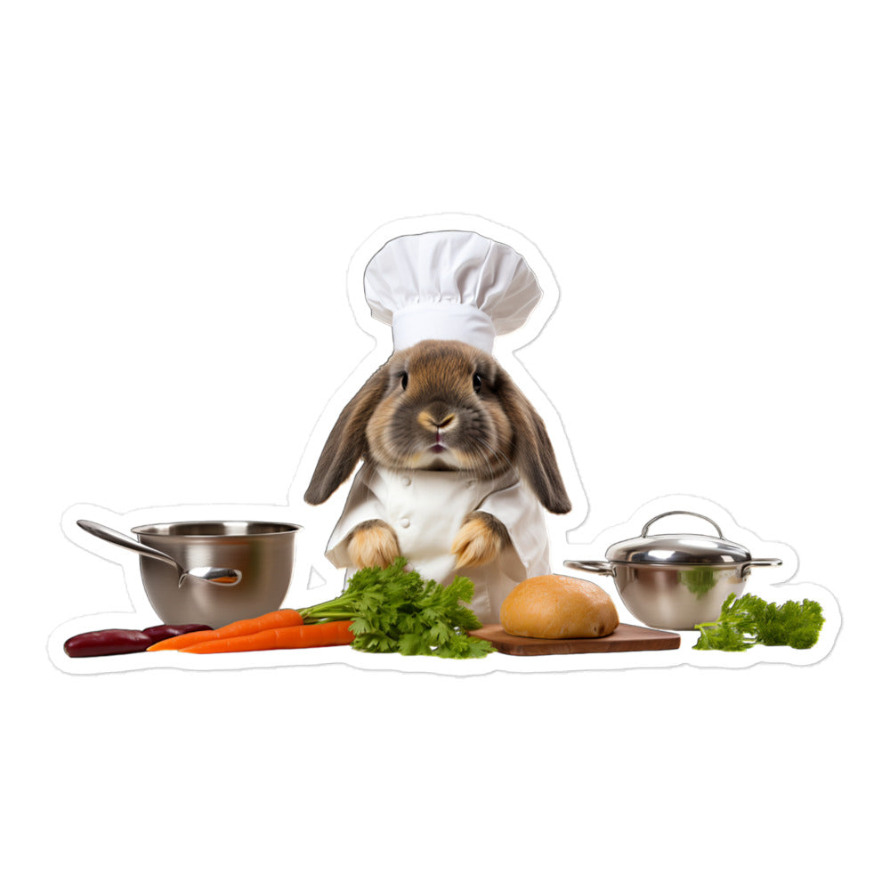 Holland Lop Chef Bunny Sticker - Stickerfy.ai