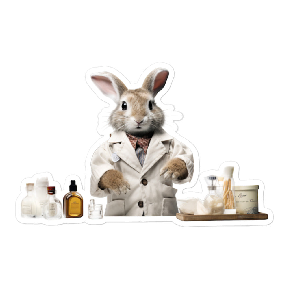 Jersey Wooly Knowledgeable Pharmacist Bunny Sticker - Stickerfy.ai