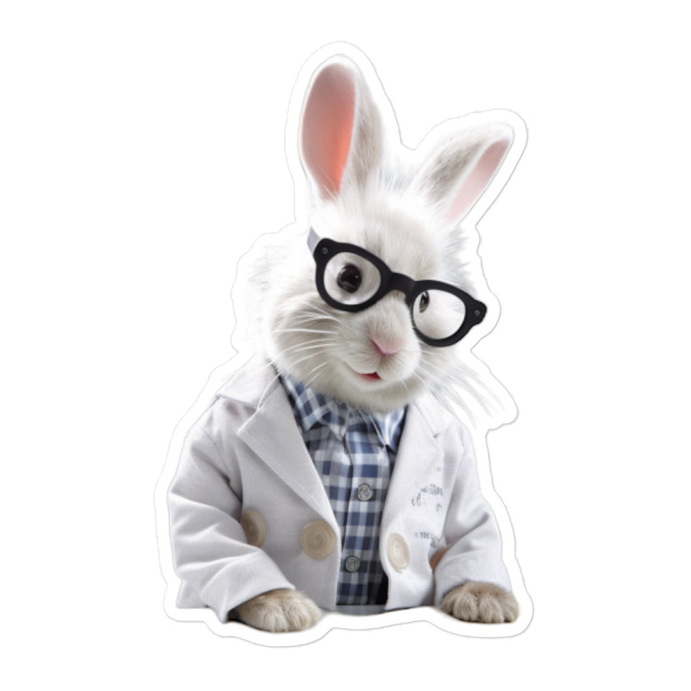 Jersey Wooly Knowledgeable Pharmacist Bunny Sticker - Stickerfy.ai