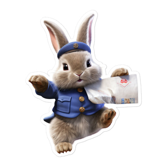 Jersey Wooly Mail Carrier Bunny Sticker - Stickerfy.ai