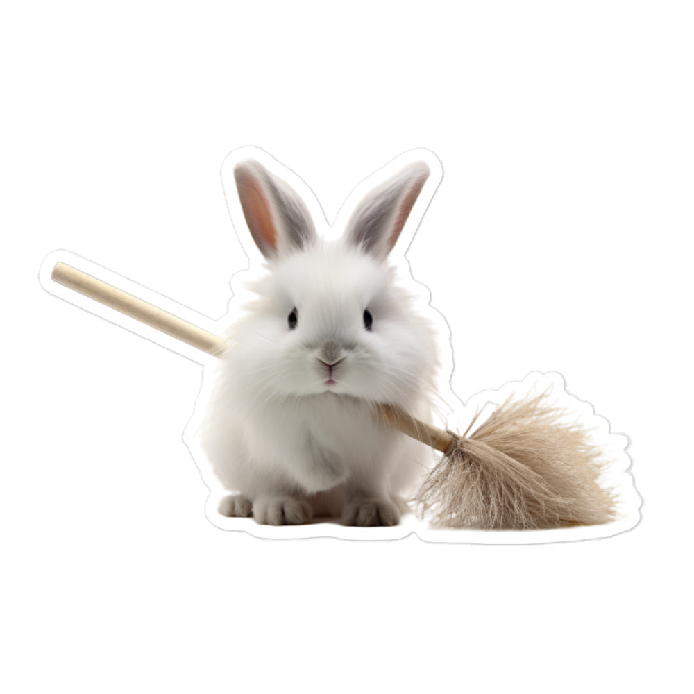 Jersey Wooly Diligent Janitor Bunny Sticker - Stickerfy.ai