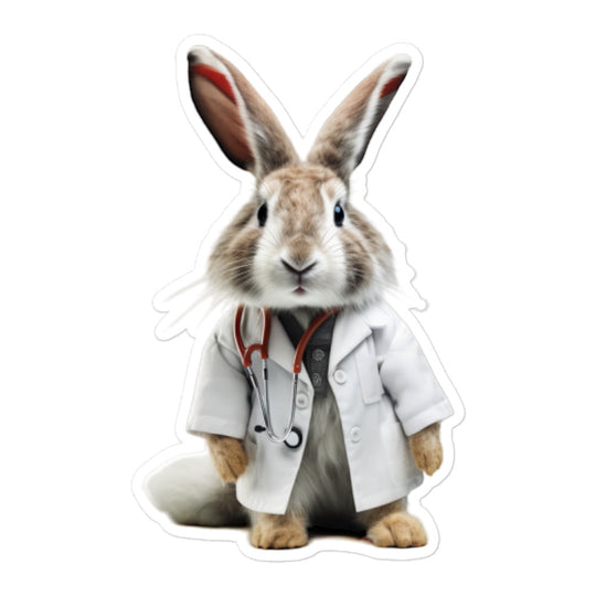 Jersey Wooly Compassionate Doctor Bunny Sticker - Stickerfy.ai