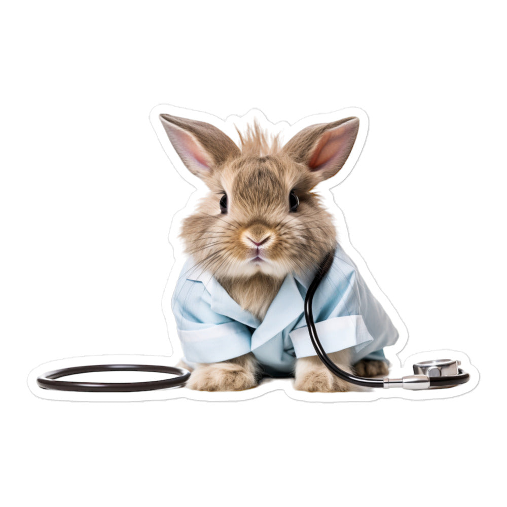 Jersey Wooly Compassionate Doctor Bunny Sticker - Stickerfy.ai