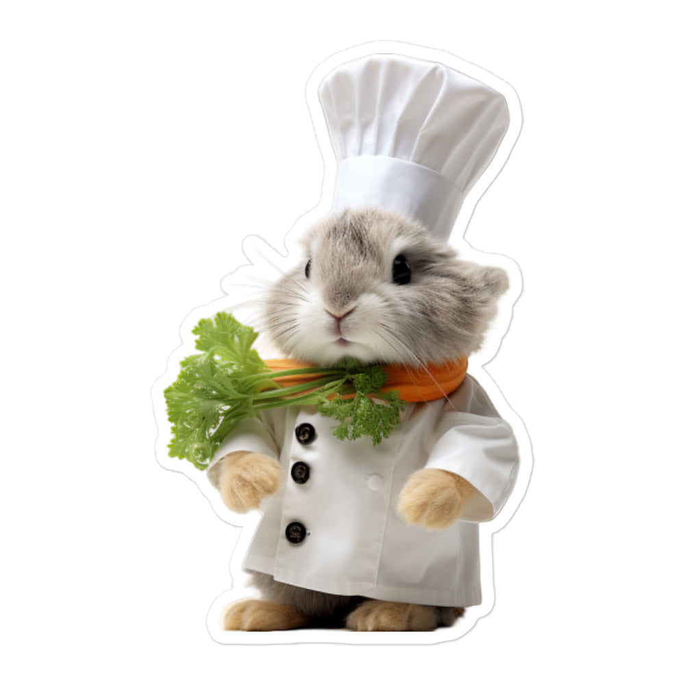 Jersey Wooly Chef Bunny Sticker - Stickerfy.ai