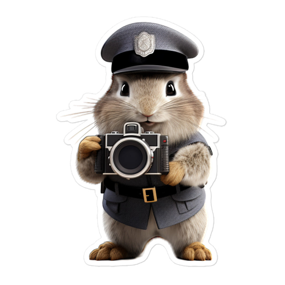 Jersey Wooly Security Officer Bunny Sticker - Stickerfy.ai