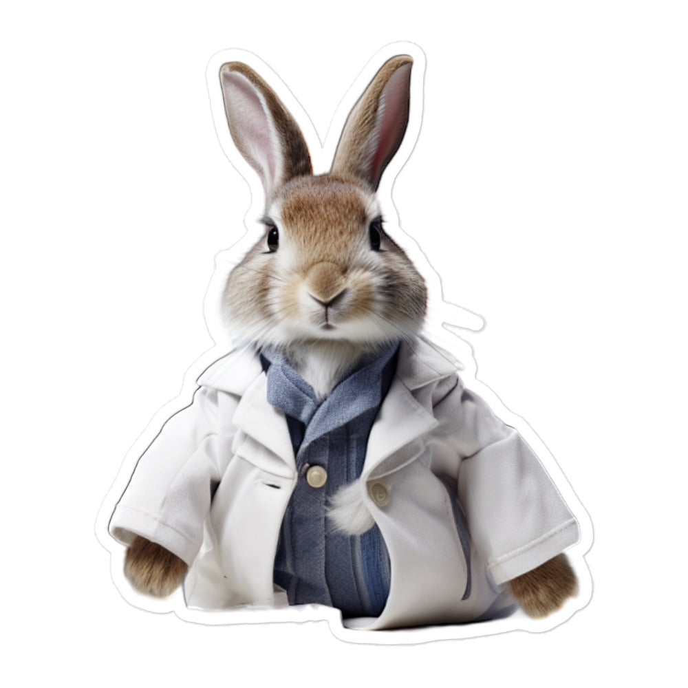 Jersey Wooly Knowledgeable Pharmacist Bunny Sticker - Stickerfy.ai