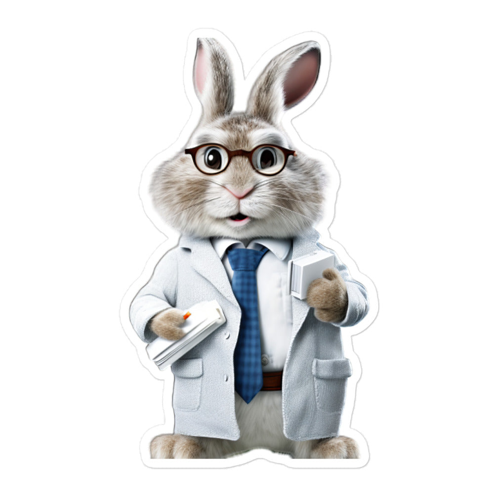 Jersey Wooly Knowledgeable Pharmacist Bunny Sticker - Stickerfy.ai