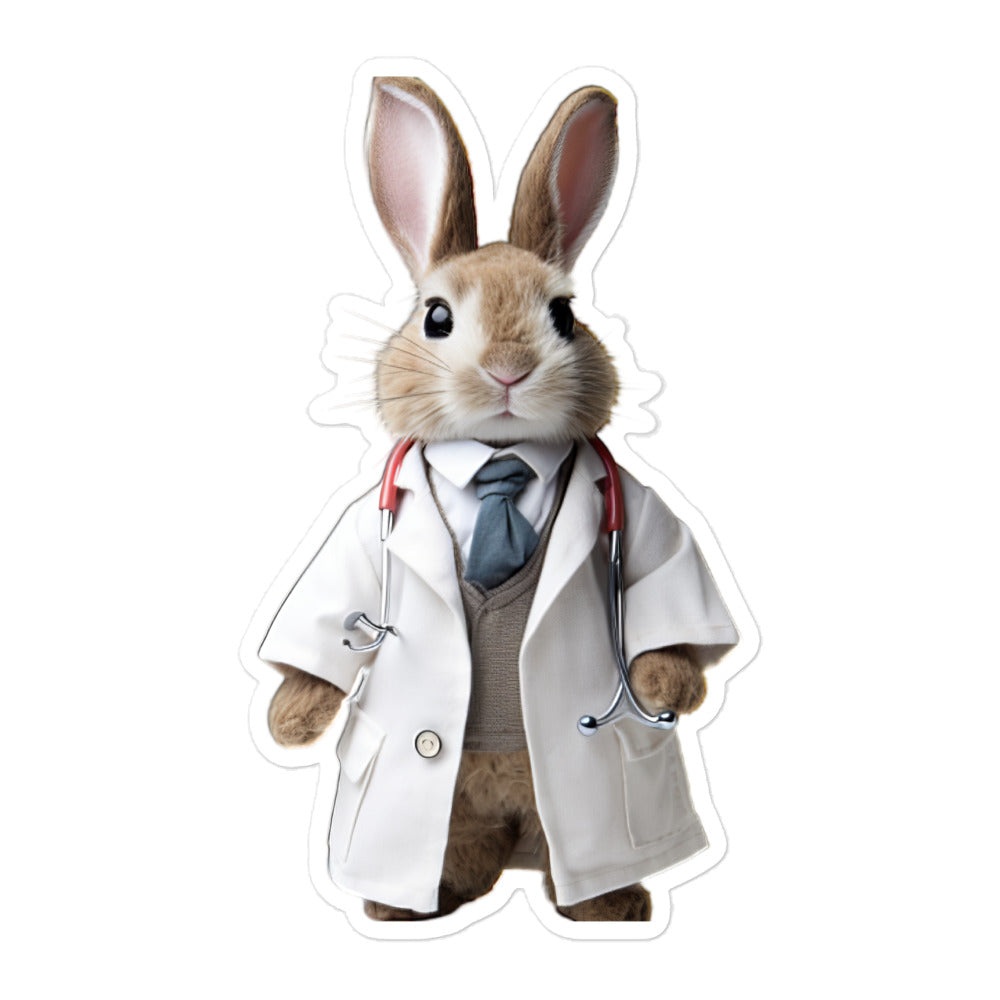 Jersey Wooly Compassionate Doctor Bunny Sticker - Stickerfy.ai