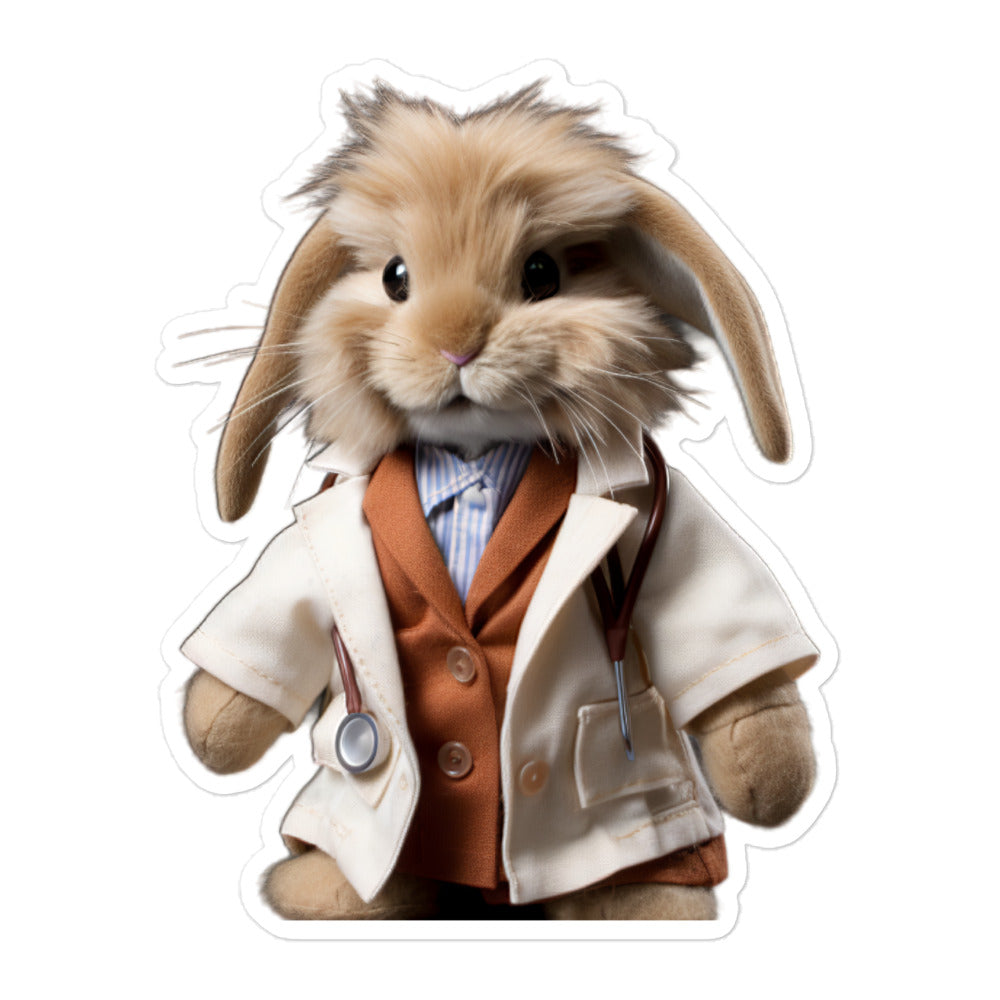 Jersey Wooly Compassionate Doctor Bunny Sticker - Stickerfy.ai