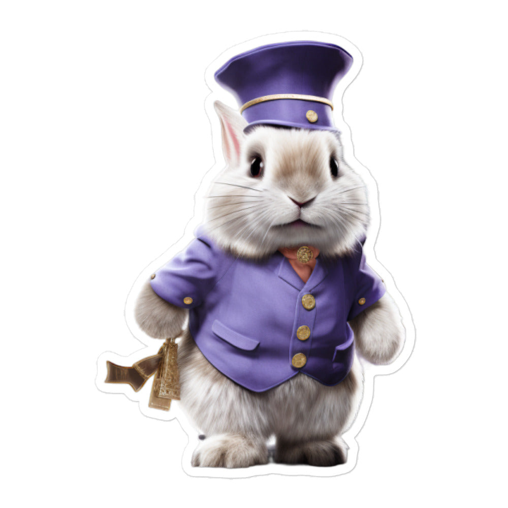 Lilac Transit Operator Bunny Sticker - Stickerfy.ai