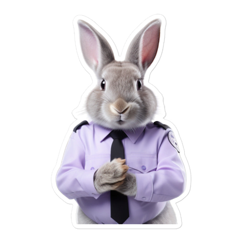 Lilac Security Officer Bunny Sticker - Stickerfy.ai
