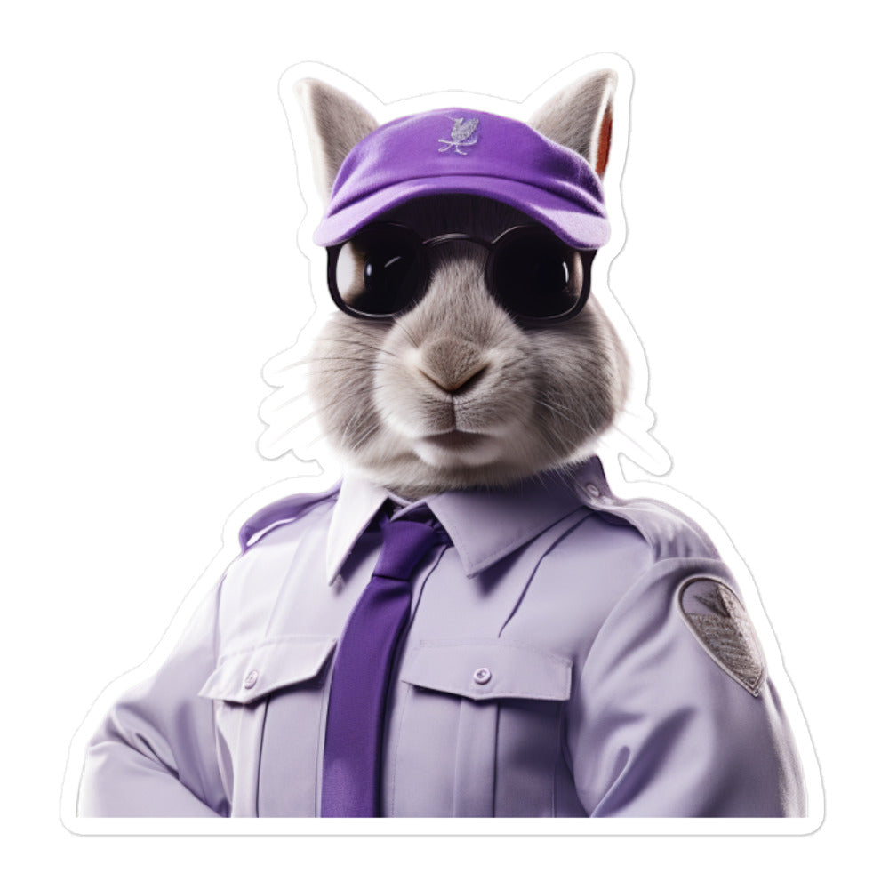 Lilac Security Officer Bunny Sticker - Stickerfy.ai