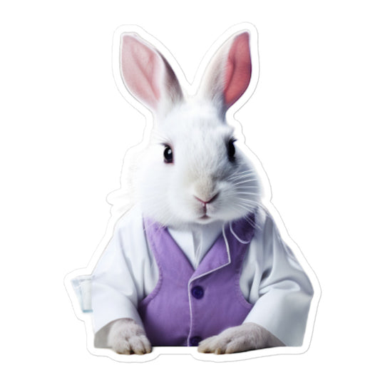 Lilac Knowledgeable Pharmacist Bunny Sticker - Stickerfy.ai