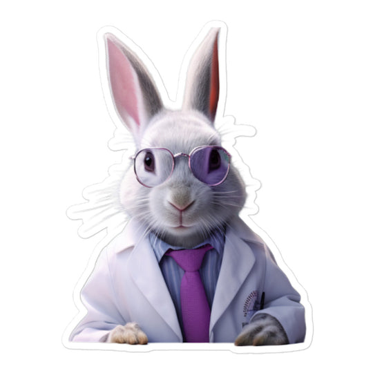 Lilac Knowledgeable Pharmacist Bunny Sticker - Stickerfy.ai