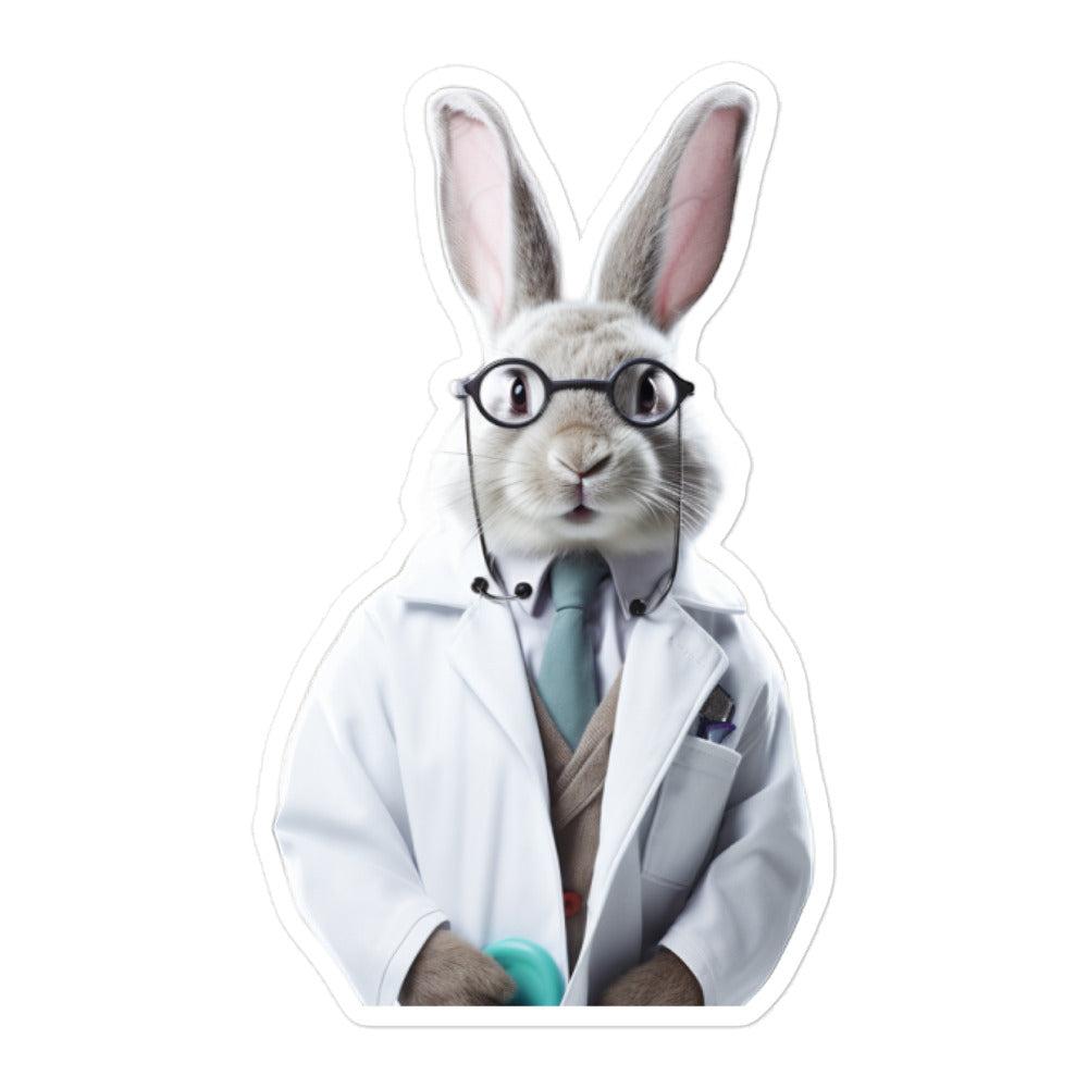 Lilac Compassionate Doctor Bunny Sticker - Stickerfy.ai