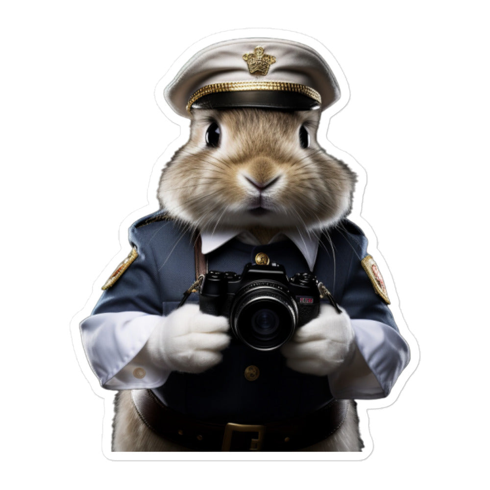 Lionhead Security Officer Bunny Sticker - Stickerfy.ai