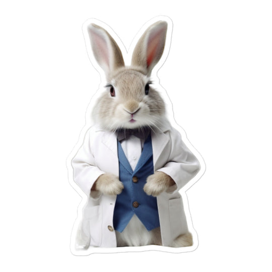 Lionhead Knowledgeable Pharmacist Bunny Sticker - Stickerfy.ai