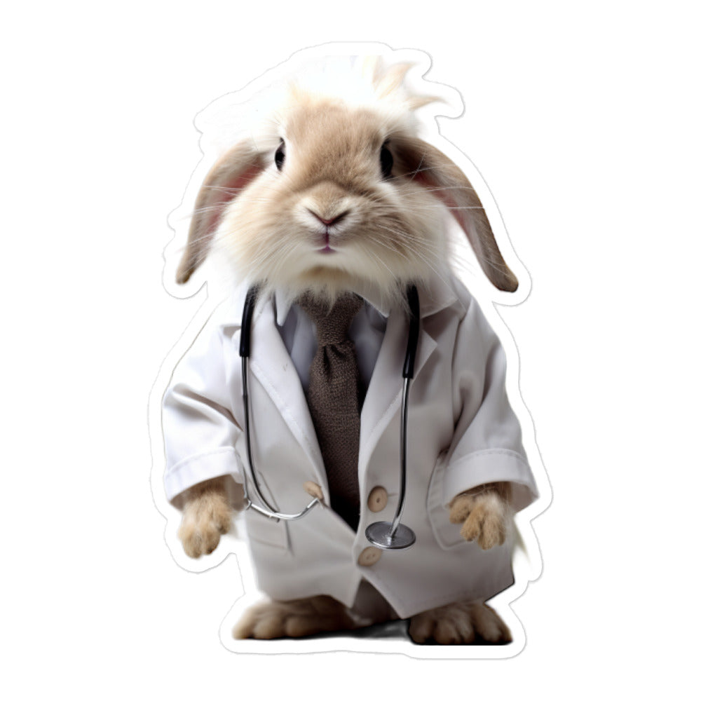 Lionhead Compassionate Doctor Bunny Sticker - Stickerfy.ai