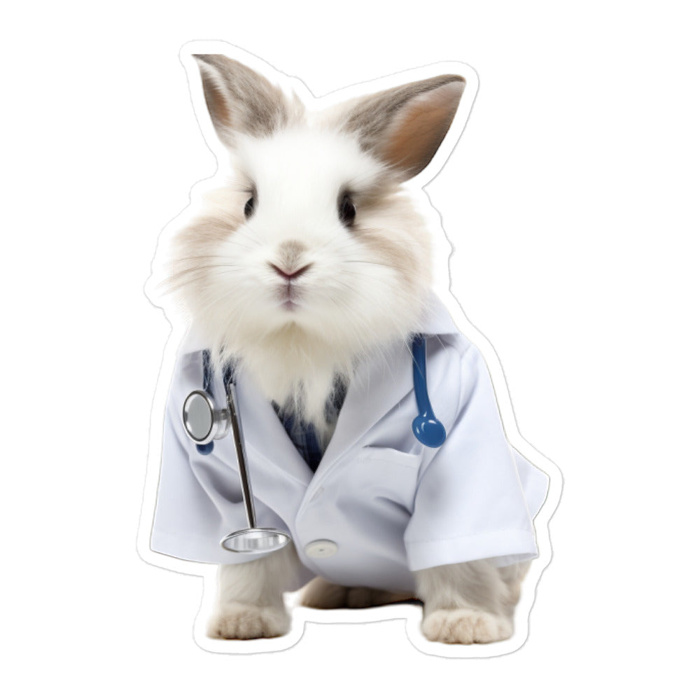 Lionhead Compassionate Doctor Bunny Sticker - Stickerfy.ai