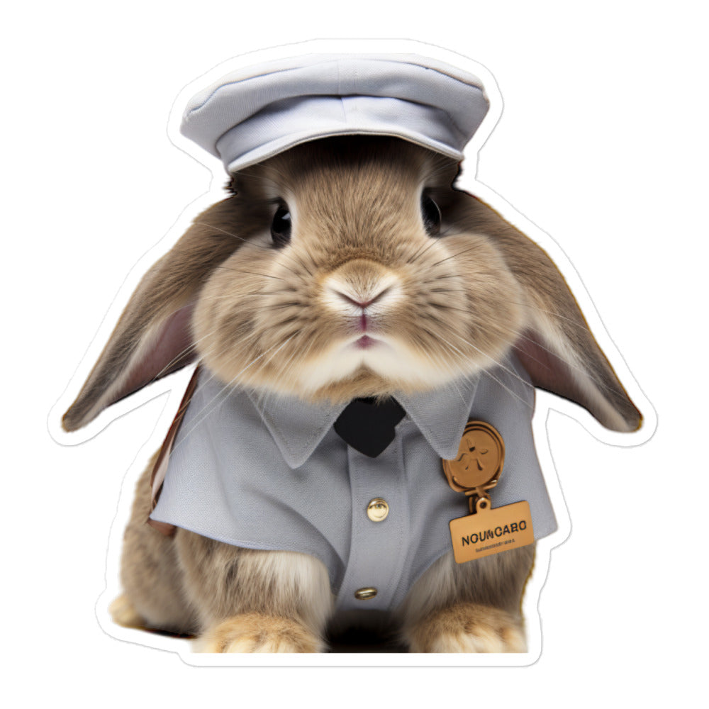 Mini Lop Transit Operator Bunny Sticker - Stickerfy.ai