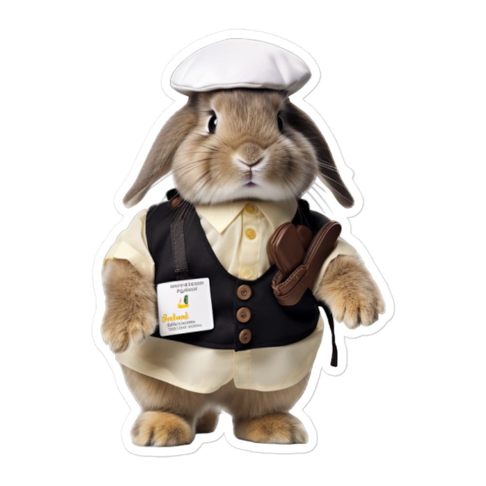 Mini Lop Transit Operator Bunny Sticker - Stickerfy.ai