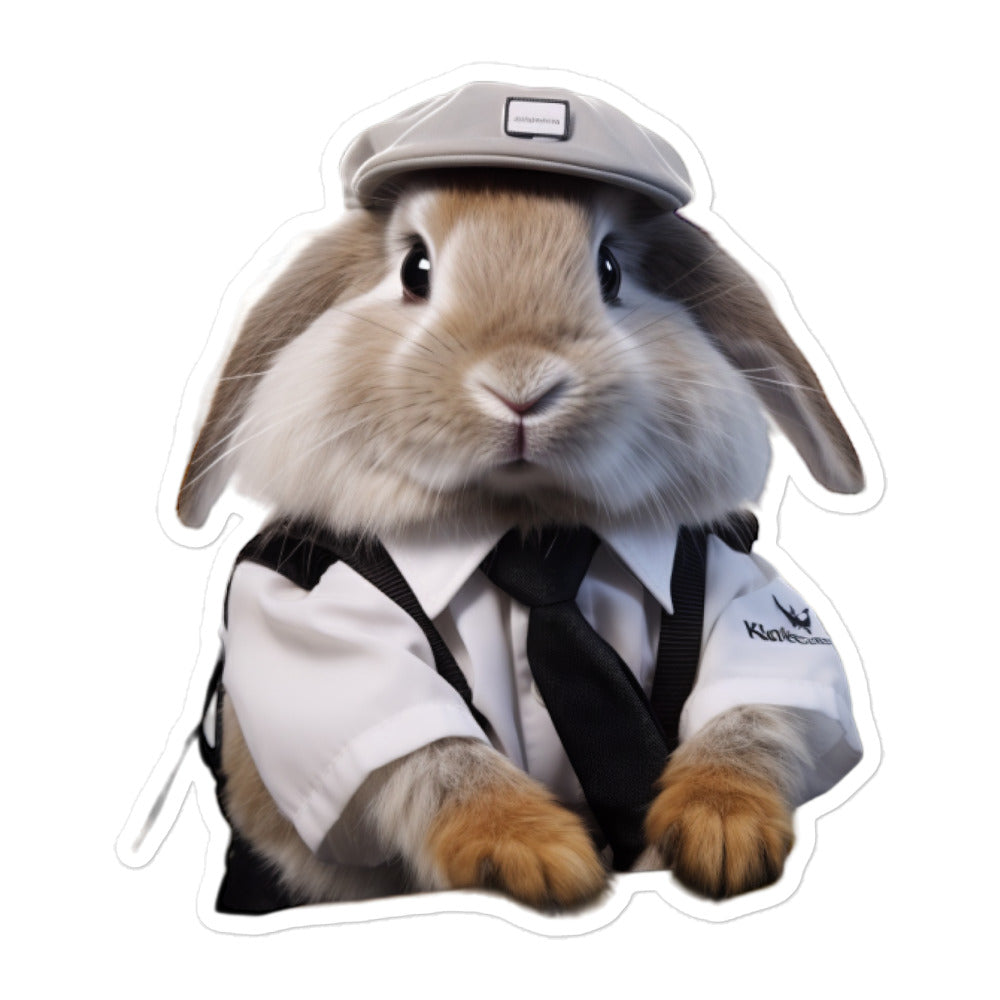 Mini Lop Transit Operator Bunny Sticker - Stickerfy.ai