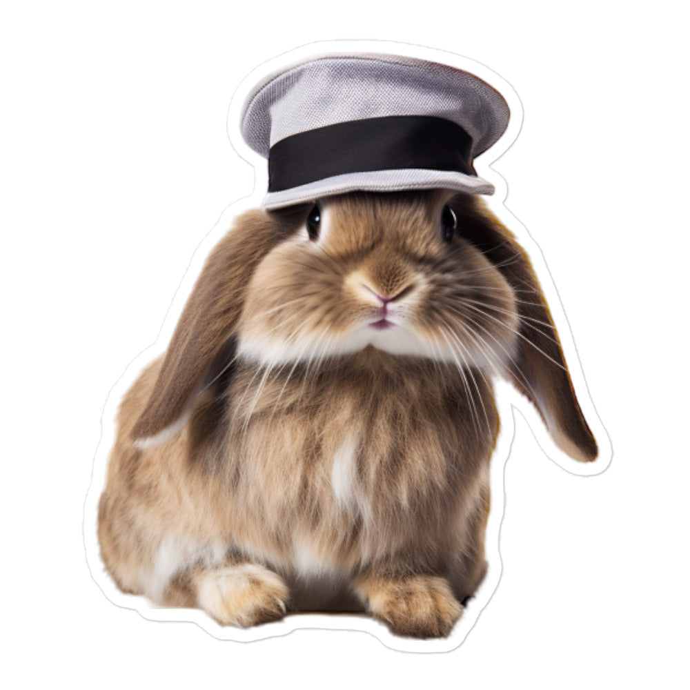 Mini Lop Transit Operator Bunny Sticker - Stickerfy.ai