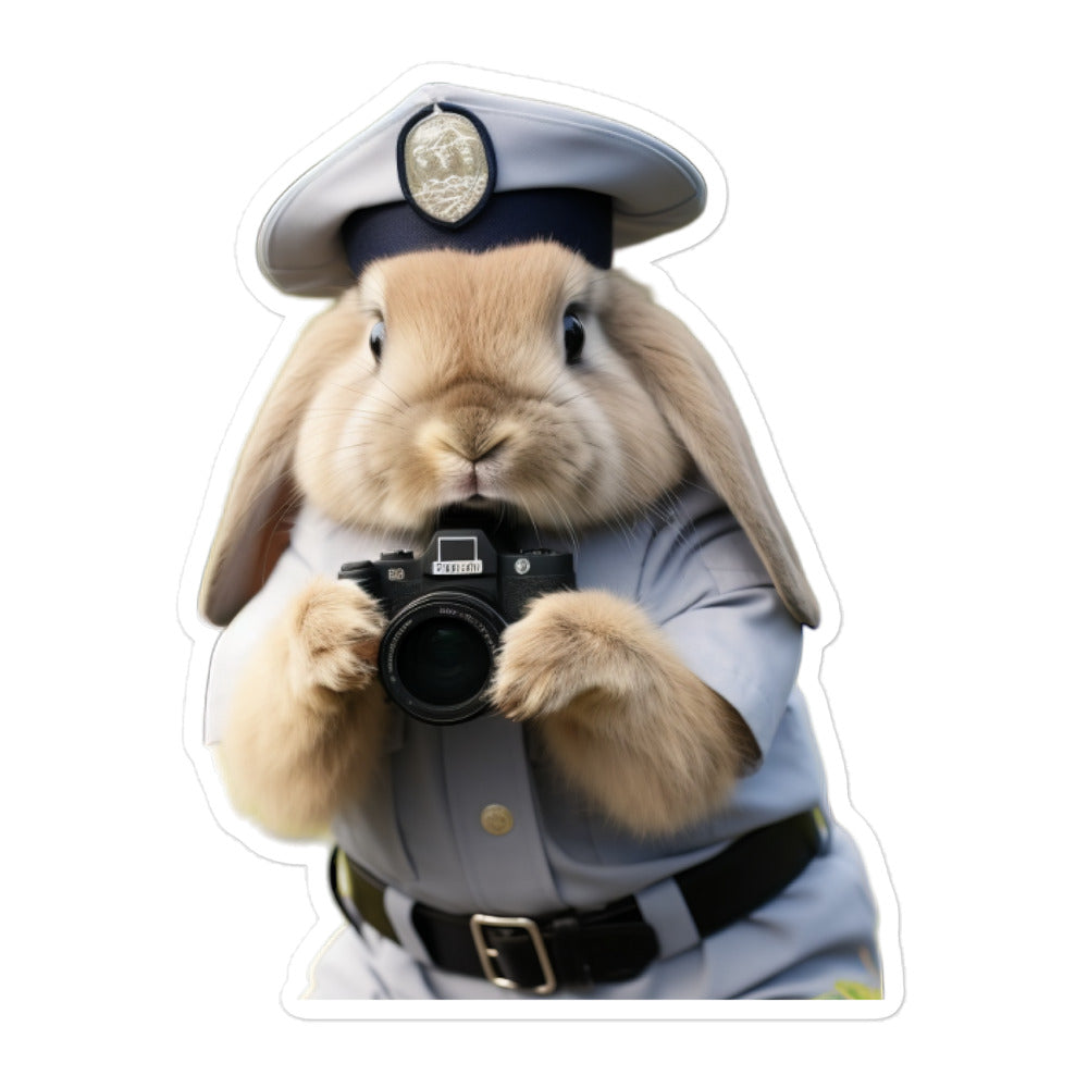 Mini Lop Security Officer Bunny Sticker - Stickerfy.ai