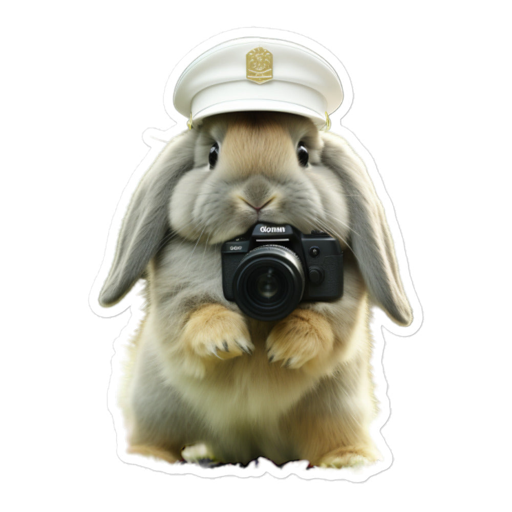 Mini Lop Security Officer Bunny Sticker - Stickerfy.ai