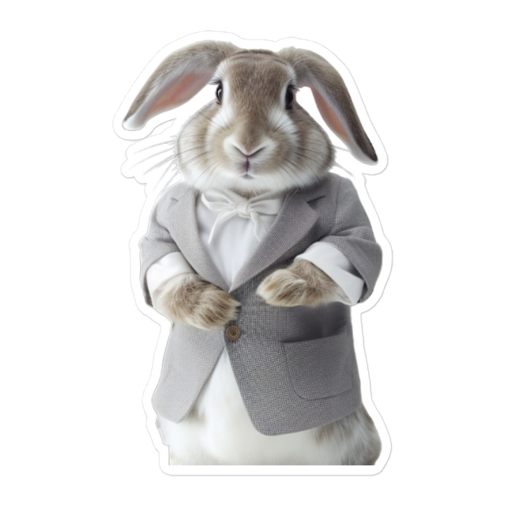 Mini Lop Knowledgeable Pharmacist Bunny Sticker - Stickerfy.ai